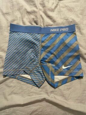 3/$30 Nike Pro Compression Shorts - Grey & Blue Stripes